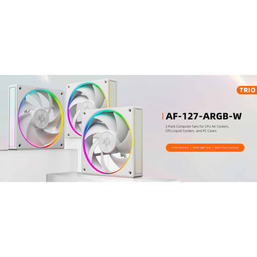 Кулер до корпусу ID-Cooling AF-127-ARGB-W TRIO - зображення 8