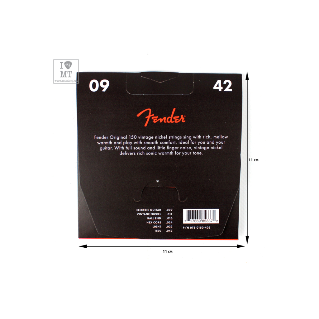 Струни для гітари Fender 150L Pure Nickel Guitar String (09-42) (A009795) - зображення 2