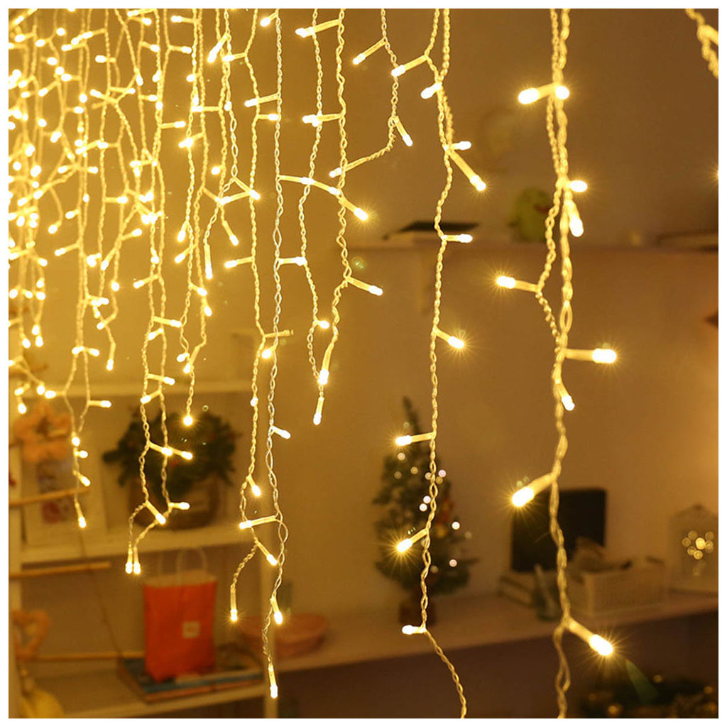 Гірлянда ColorWay Бахрома 3 м x 0.6 м 100 Led IP20 теплий колір USB (CW-GF-100L36UWW) - зображення 12