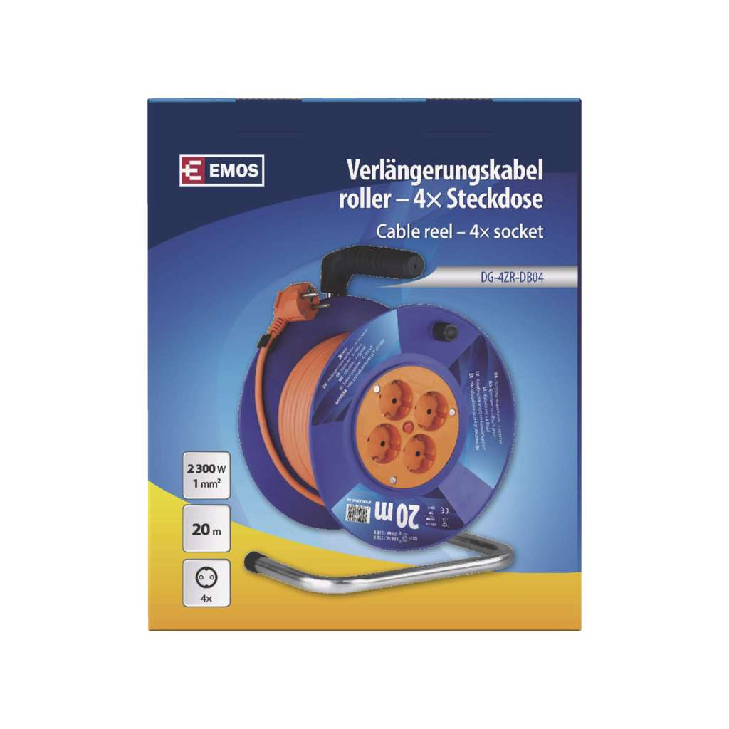Мережевий подовжувач EMOS катушка 4 роз., 20 м (P09220) - зображення 5