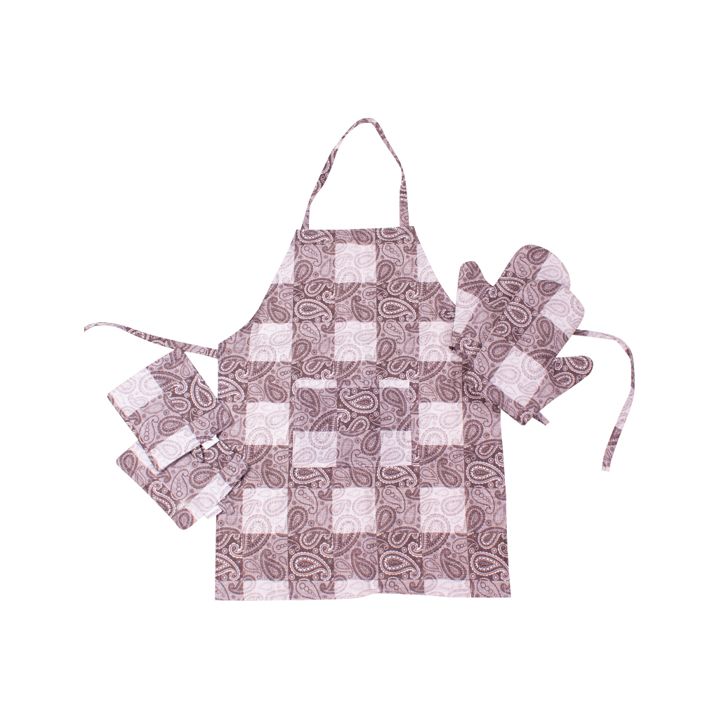 Фартух MirSon Набір №213 - Persia дві прихватки + дві рукавички-прихватки + фартух (2200006754282) - зображення 1