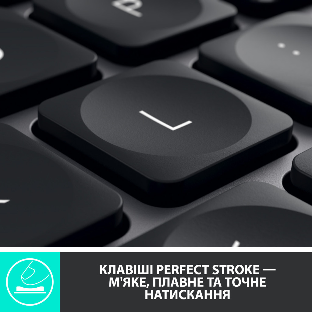 Клавіатура Logitech MX Keys Advanced for Business Wireless Illuminated UA Graphite (920-010251) - зображення 7