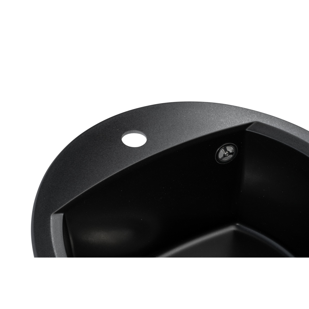 Мийка кухонна GRANADO RONDA black shine з сифоном (470*490mm.) (gr2201) - зображення 5