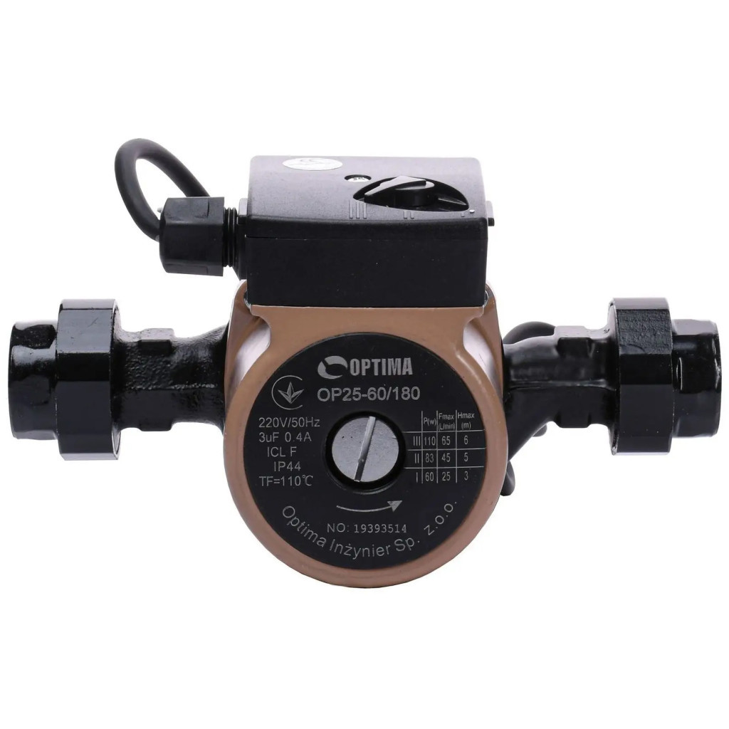 Циркуляційний насос Optima OP25-60-180, G 1 1/4", 10 бар, 180мм, 110Вт, 230В (8158) - зображення 1