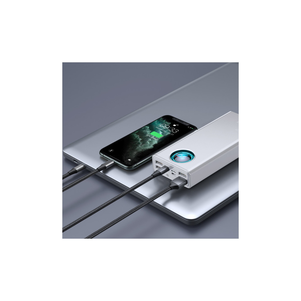 Батарея універсальна Baseus Amblight 30000mAh 65W, 6A, QC3.0, PD3.0, cable Type-C/100W (PPLG-A02) - зображення 6