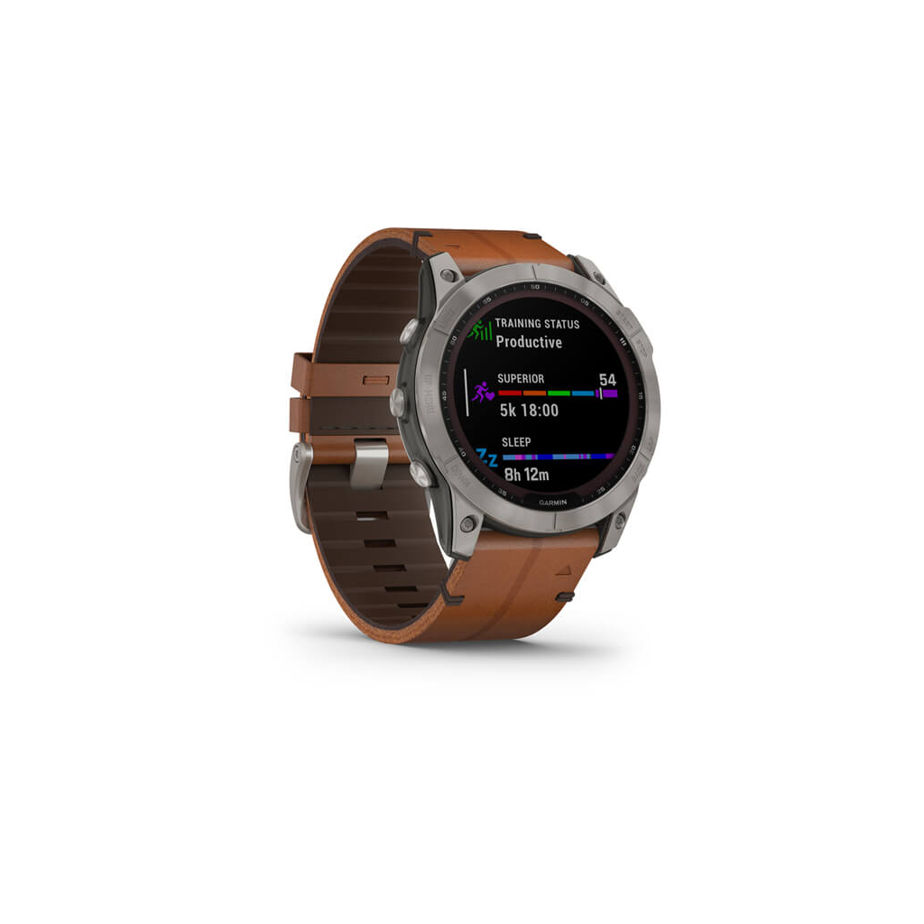 Смарт-годинник Garmin fenix 7X Sapph Sol Titanium w/ Chestnut Leather, GPS (010-02541-19) - зображення 3