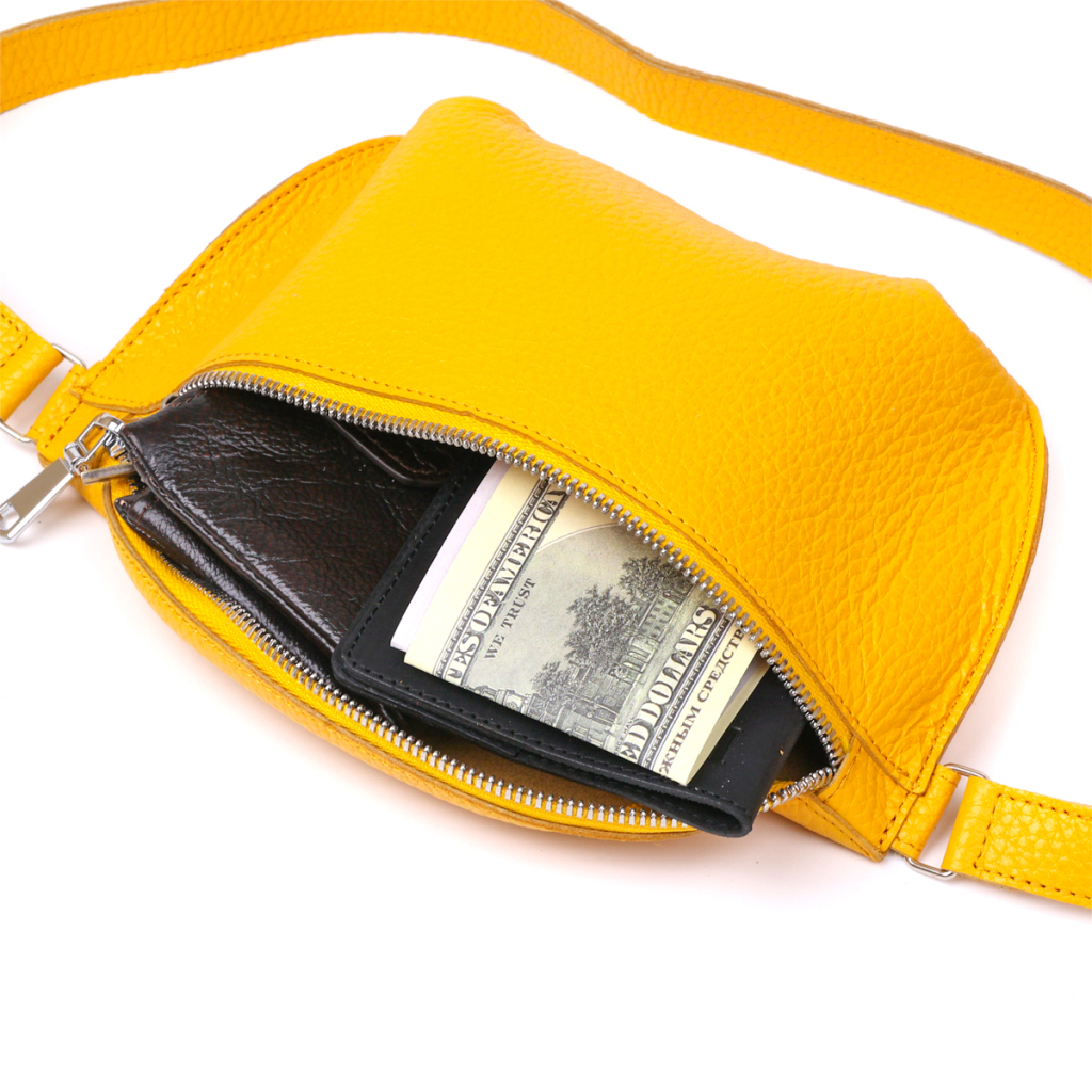 Сумка Shvigel Шкіряна бананка Жовта (16377) - зображення 6