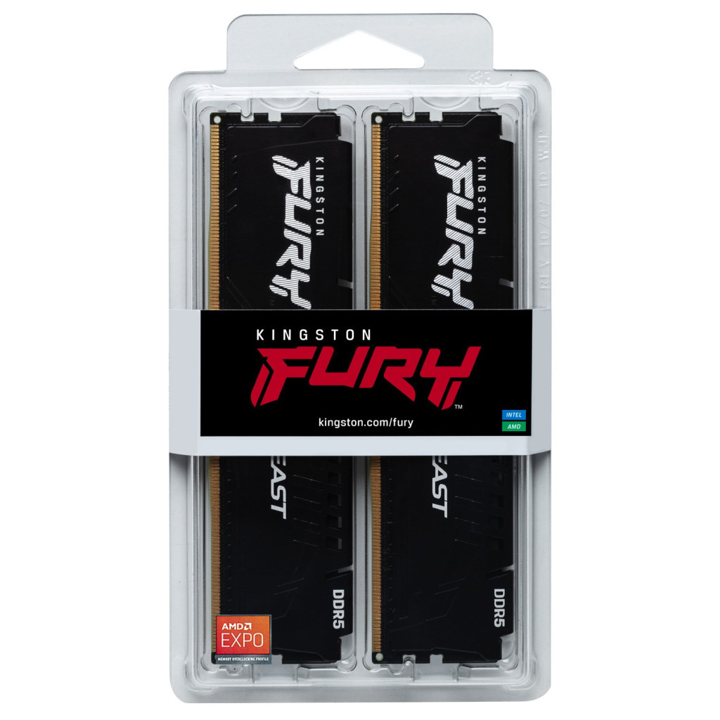 Модуль пам'яті для комп'ютера DDR5 16GB (2x8GB) 5600 MHz Beast Kingston Fury (ex.HyperX) (KF556C36BBEK2-16) - изображение 5