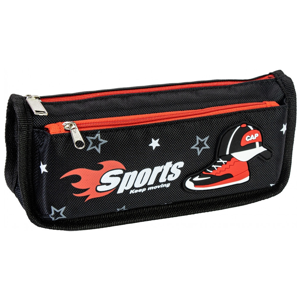 Пенал Cool For School 2 відділення Sports чорний (CF87006) - зображення 1