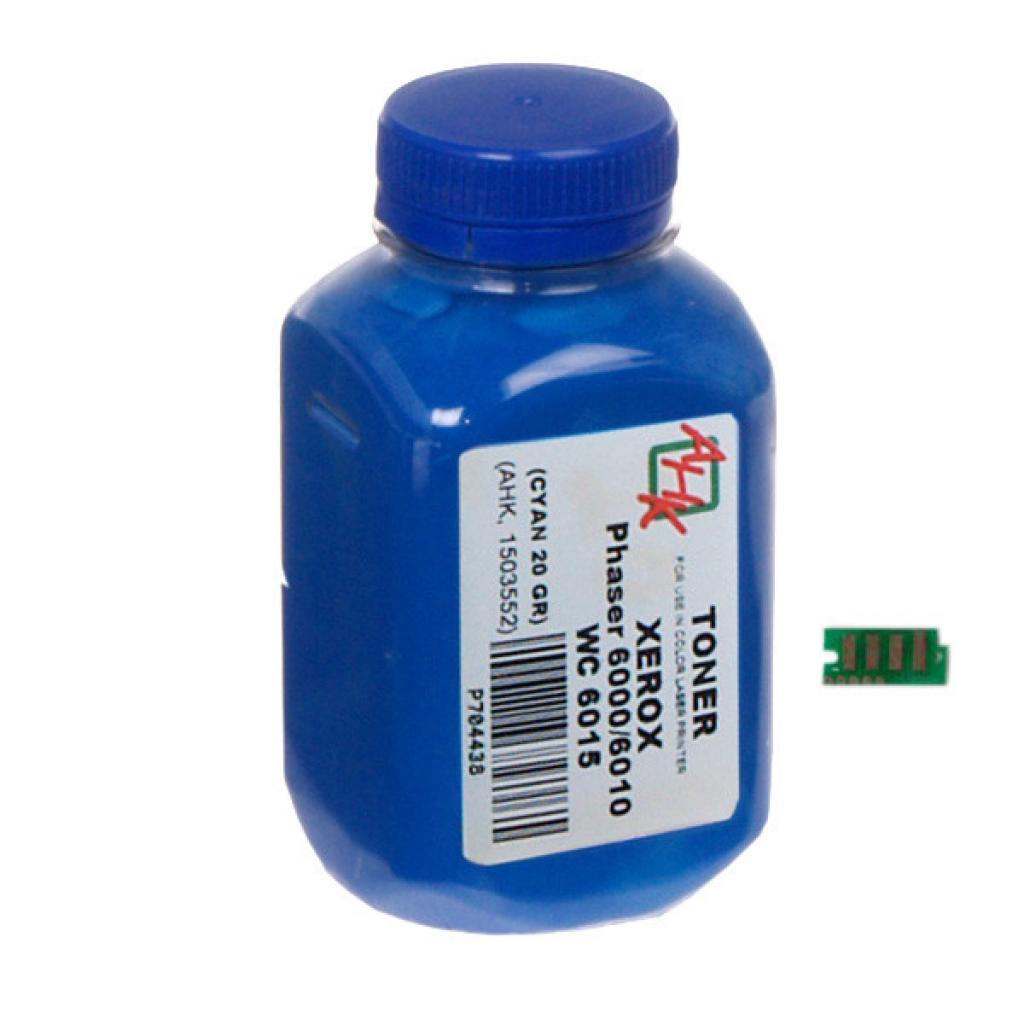 Тонер Xerox Phaser 6000/6010, 20г Cyan +chip AHK (1500252) - зображення 1