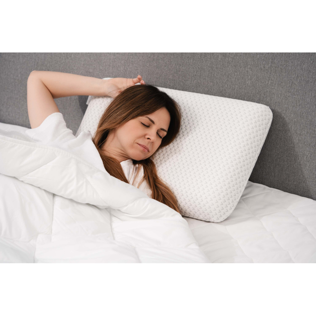 Подушка Ardesto ортопедична Sleepwell, класична прямокутна, піна меморі, 60х40х12см білий (ART6040CLP) - зображення 6