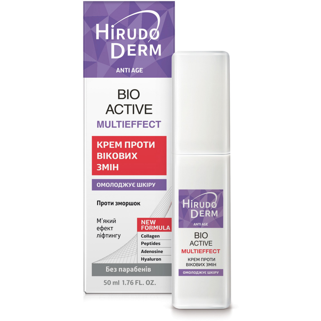 Крем для обличчя Біокон Hirudo Derm Anti Age Bio Active Multieffect Проти вікових змін 50 мл (4820008319111) - зображення 1