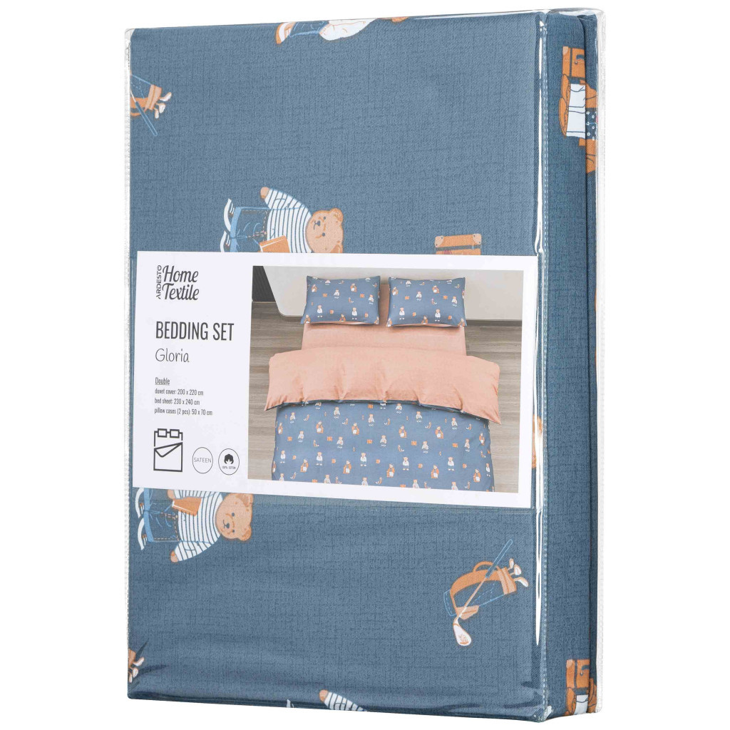 Постільна білизна Ardesto Gloria сатин ведмедики синій євро 200х220 (ART2022TB) - изображение 8
