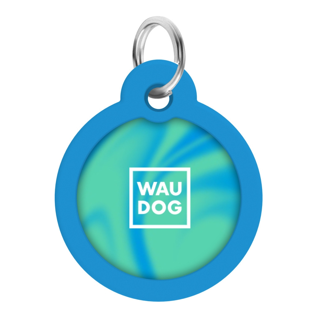 Адресник для тварин WAUDOG Smart ID з QR паспортом "Градієнт блакитний", коло 30 мм (230-4036) - изображение 2