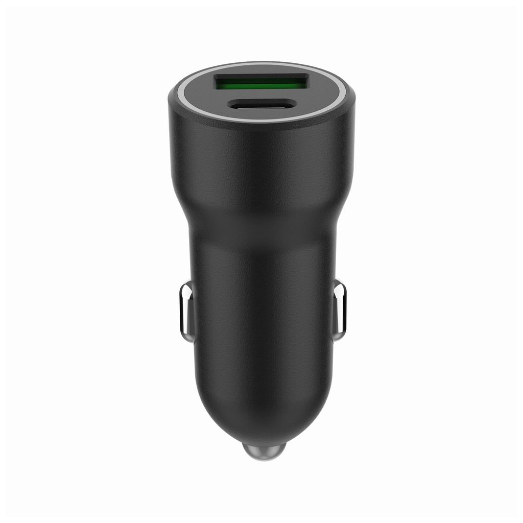 Зарядний пристрій Gembird 1xUSB-A (18W QC3.0) + 1xUSB-C (20W PD) black (TA-UC-A2PDQC20-CAR-01) - зображення 2