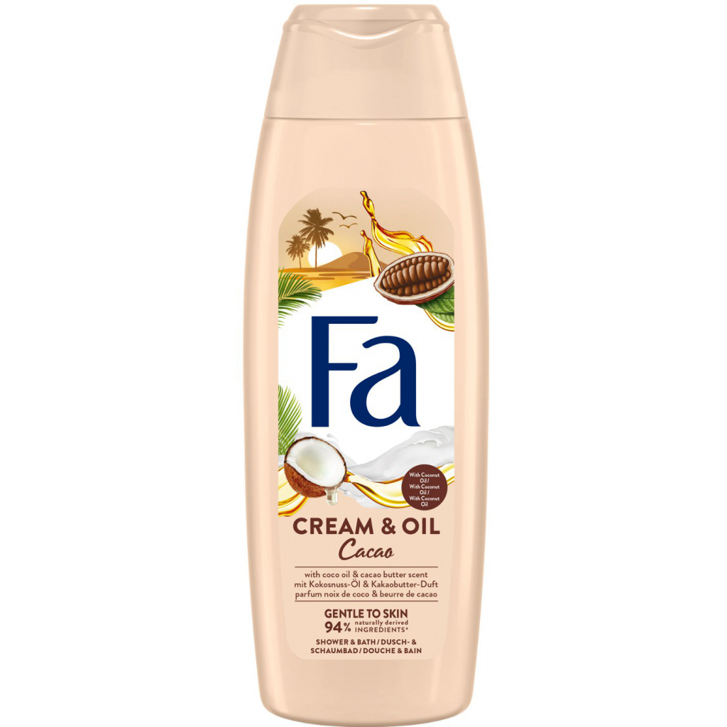 Гель для душу Fa Cream&Oil з олією кокоса й ароматом какао 750 мл (5201143728980) - зображення 1