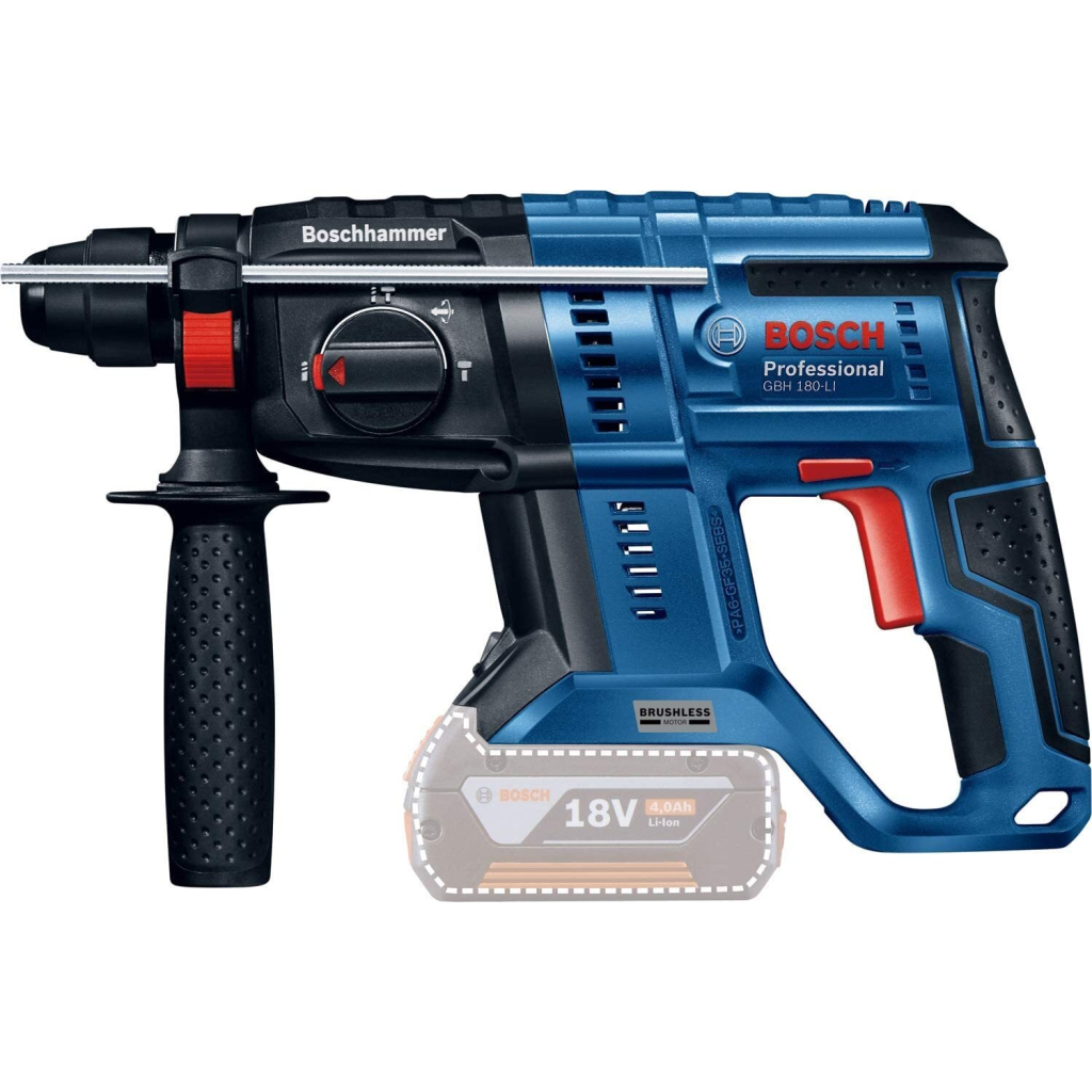 Набір електроіструментів Bosch електичних GBH 180-LI+GSR 180-LI в кейсі+2xGBA 18V 4.0Ah+GAL 18V-40 (0.615.990.M31) - изображение 4
