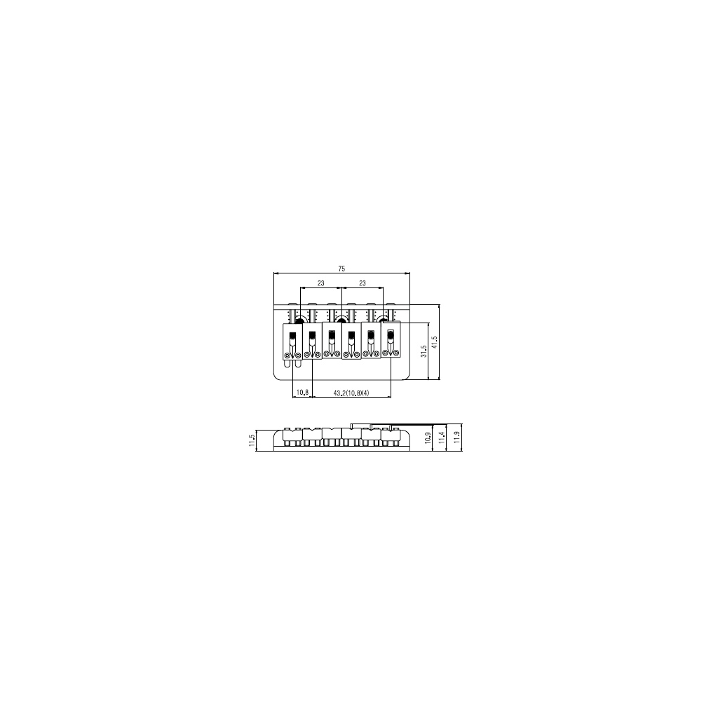 Бридж для гітари Paxphil BN015 Chrome (BN015 CR) - зображення 2