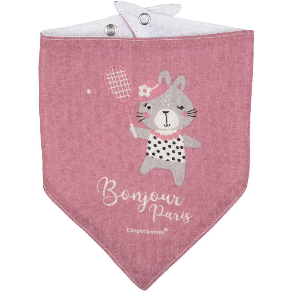 Слинявчик Canpol babies Bonjour Paris 2 шт Рожевий (26/900_pin) - зображення 2