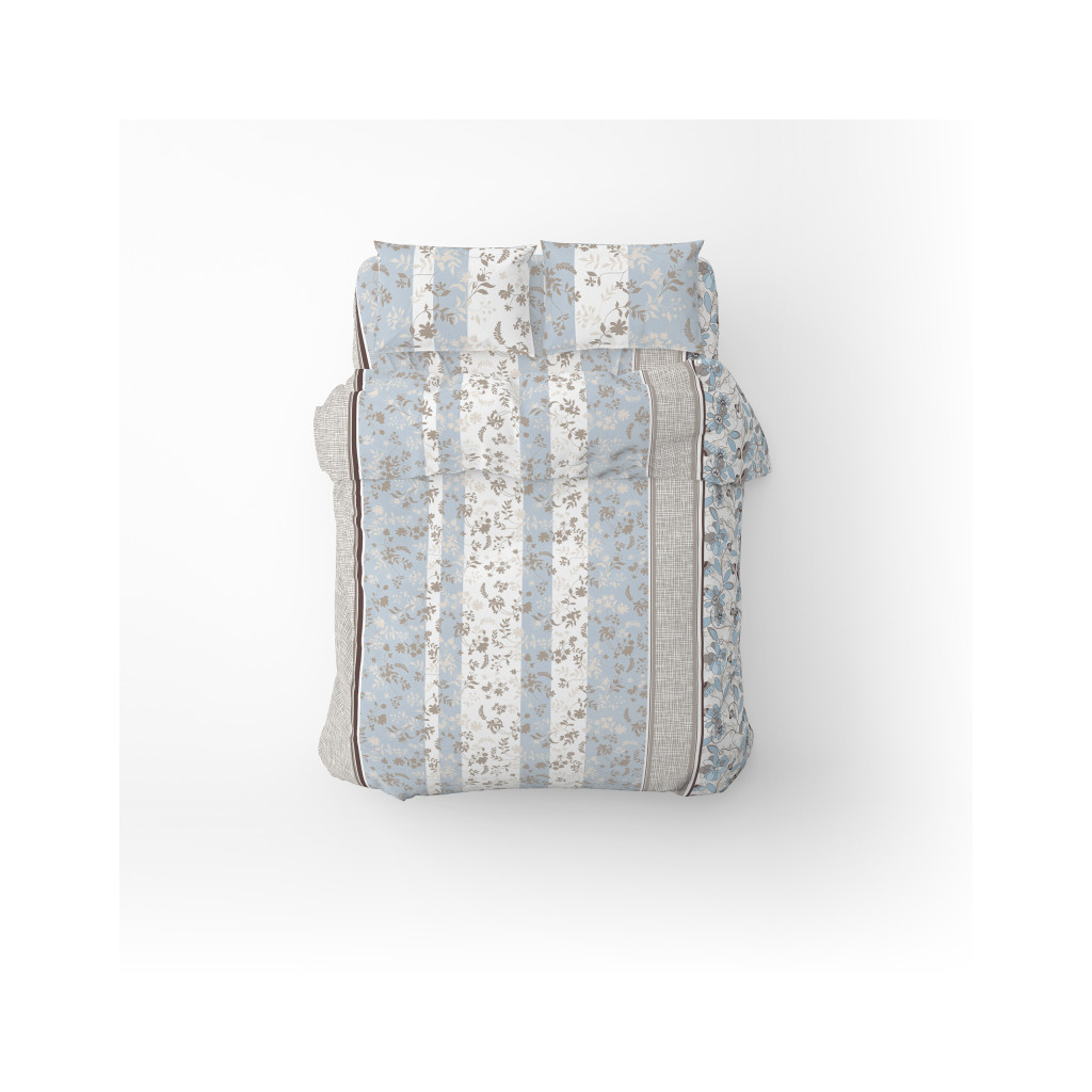 Постільна білизна Home Line Фланель Затишок блакитно-бежевий полуторний (179193) - зображення 1