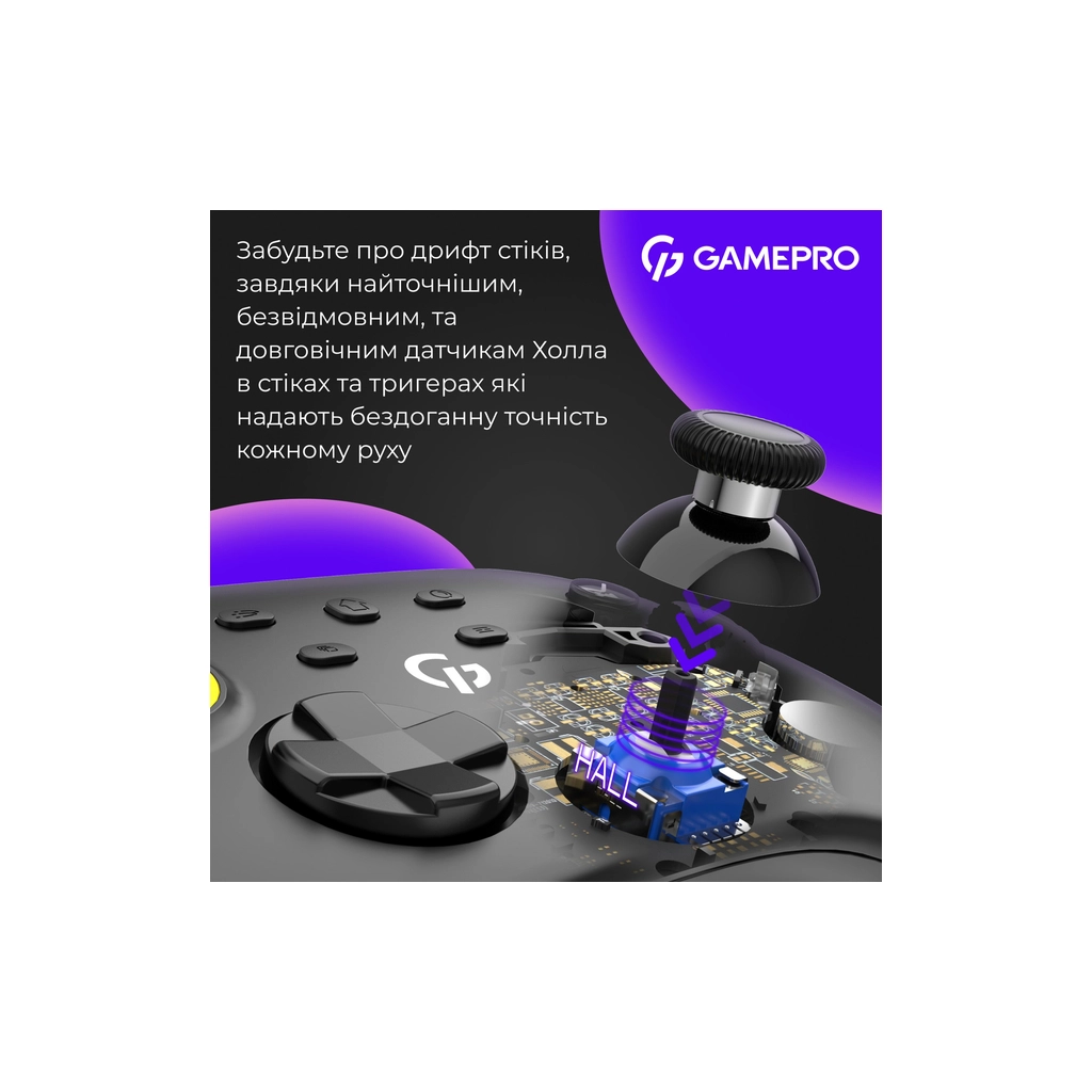 Геймпад GamePro GPX13B 2.4G/BT 5.1/USB/PC/iOS/Android RGB Black (GPX13B) - зображення 4