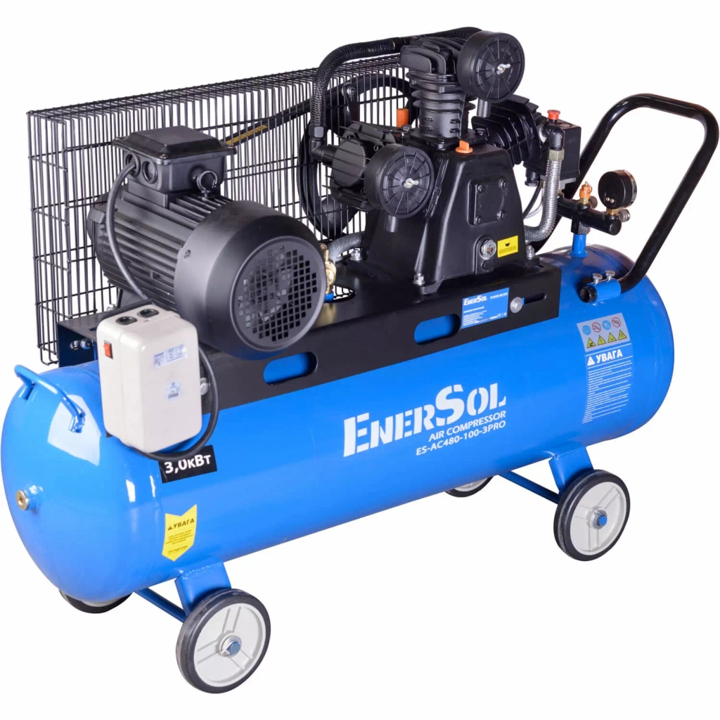 Компресор Enersol з ремінним приводом 480 л/хв, 3.0 кВт (ES-AC480-100-3PRO) - зображення 2
