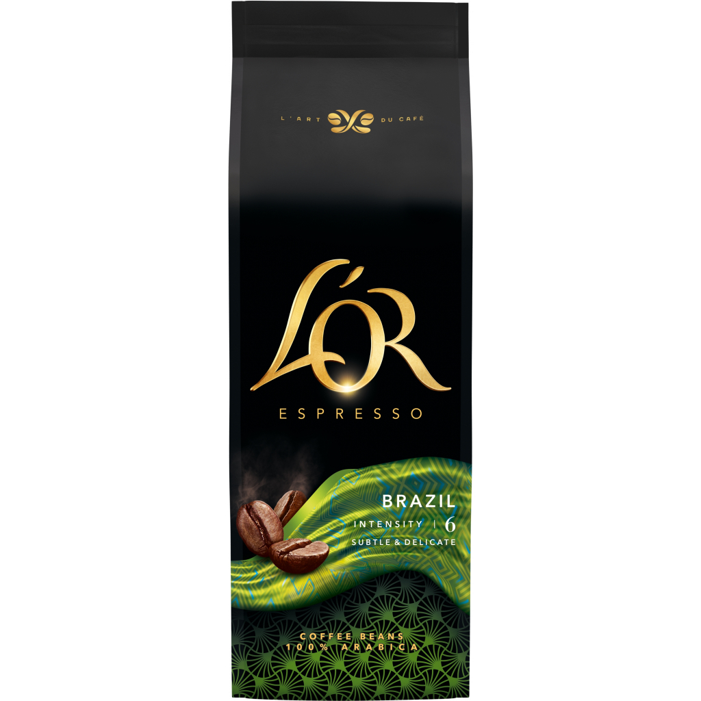 Кава L'OR Espresso Brazil 100% Арабіка в зернах 500 г (8711000464649) - изображение 1