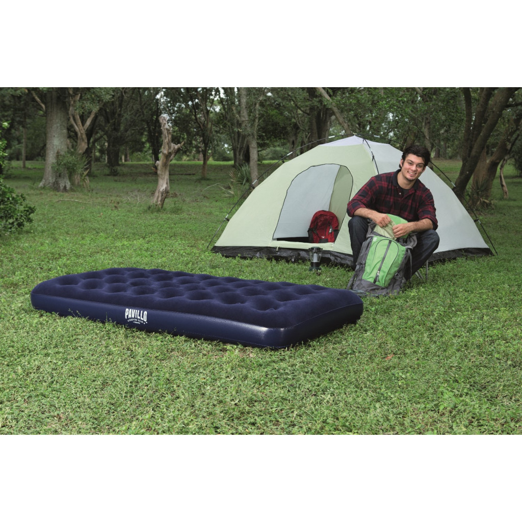Матрац надувний BestWay Pavillo велюр Синій 99 x 188 x 22 см (67001) - зображення 7