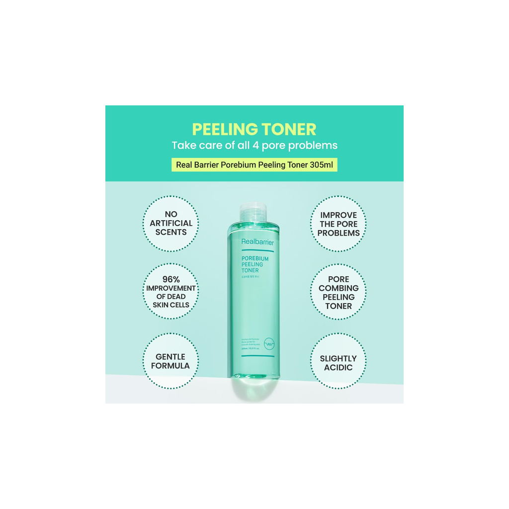 Тонік для обличчя Real Barrier Porebium Peeling Toner 305 мл (8809723789597) - изображение 2