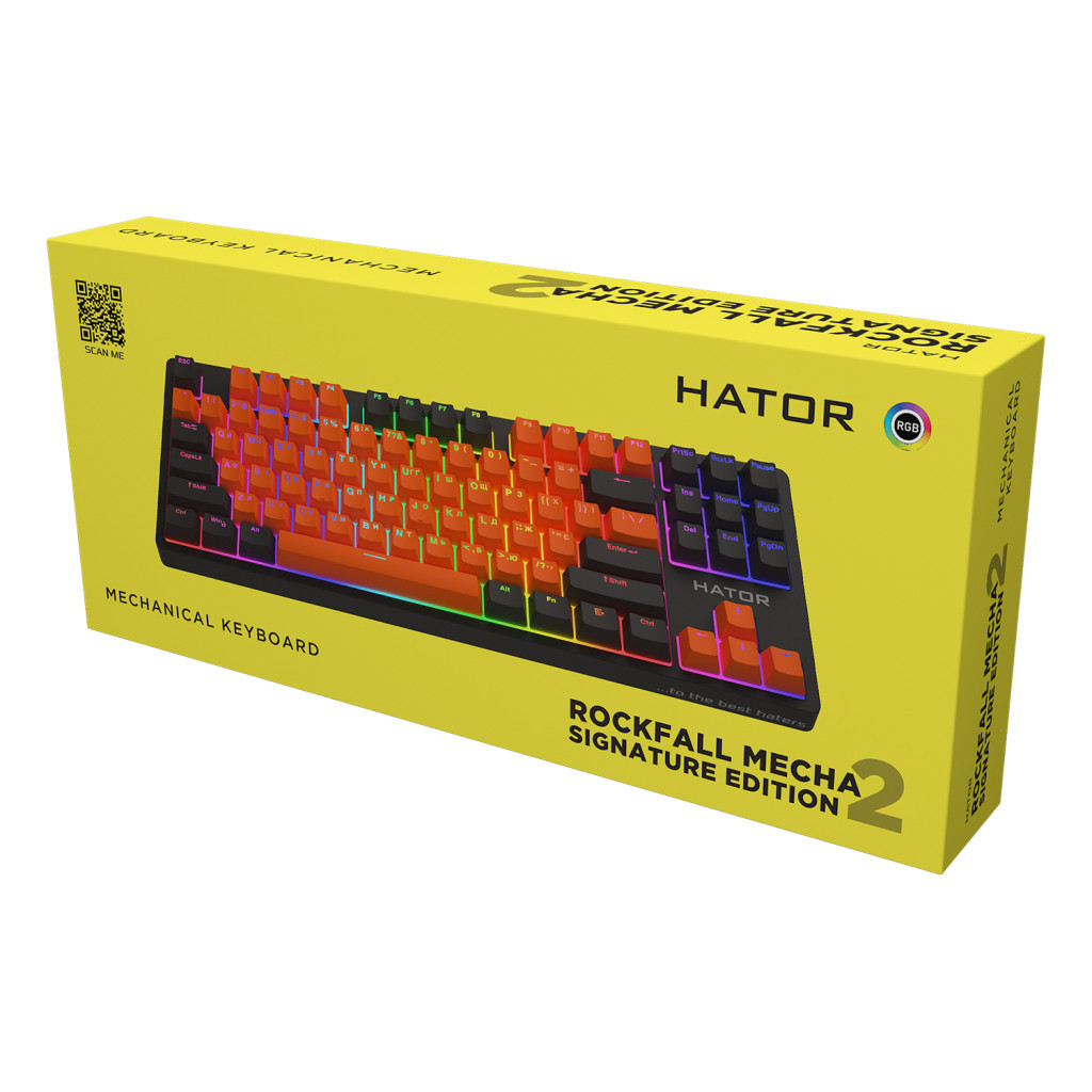 Клавіатура Hator Rockfall 2 Mecha Signature Edition USB Black/Orange/Black (HTK-520-BOB) - зображення 6
