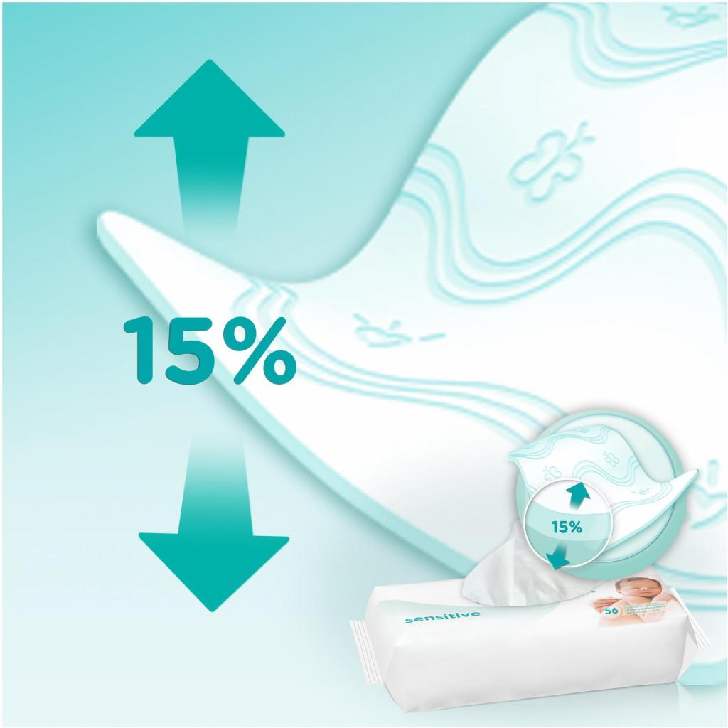 Дитячі вологі серветки Pampers Sensitive, 112 шт (4015400636670) - зображення 4