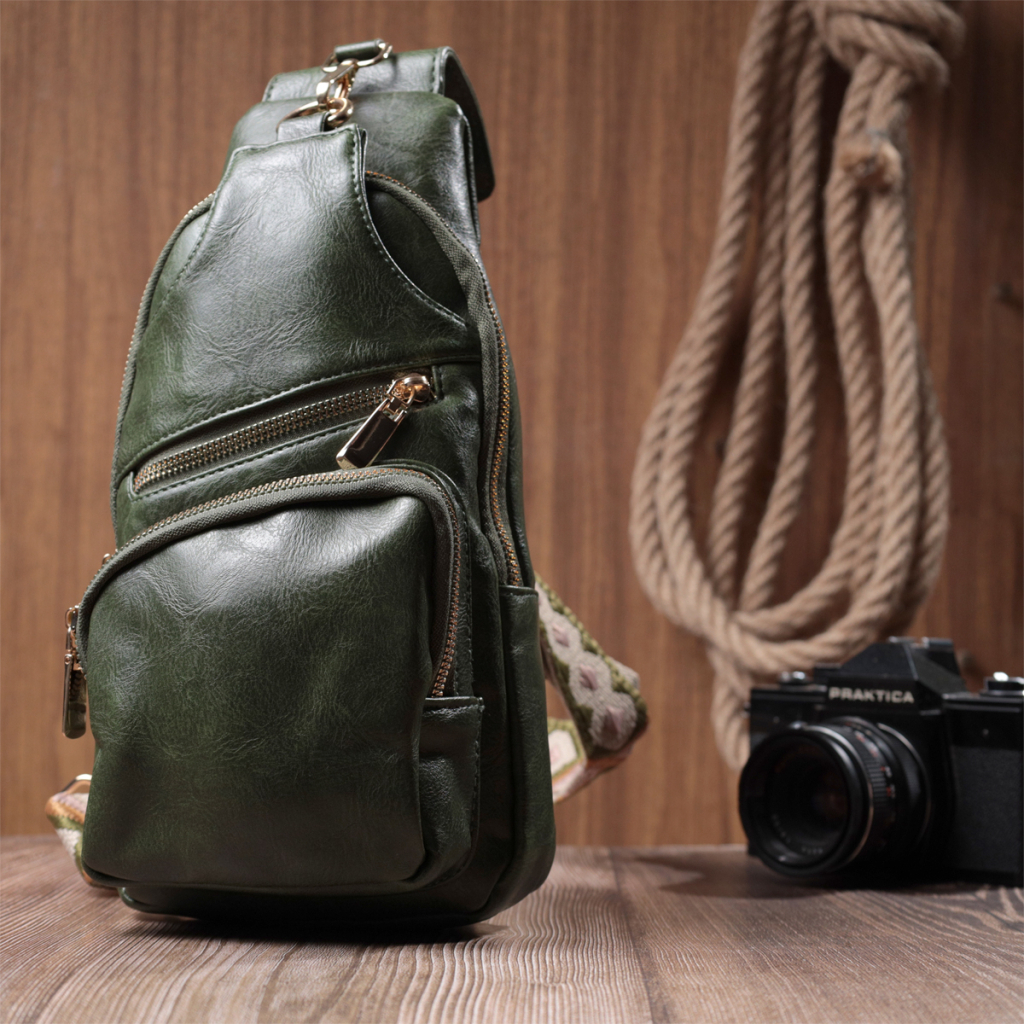 Сумка Vintage З екошкіри Зелена (22755) - зображення 9