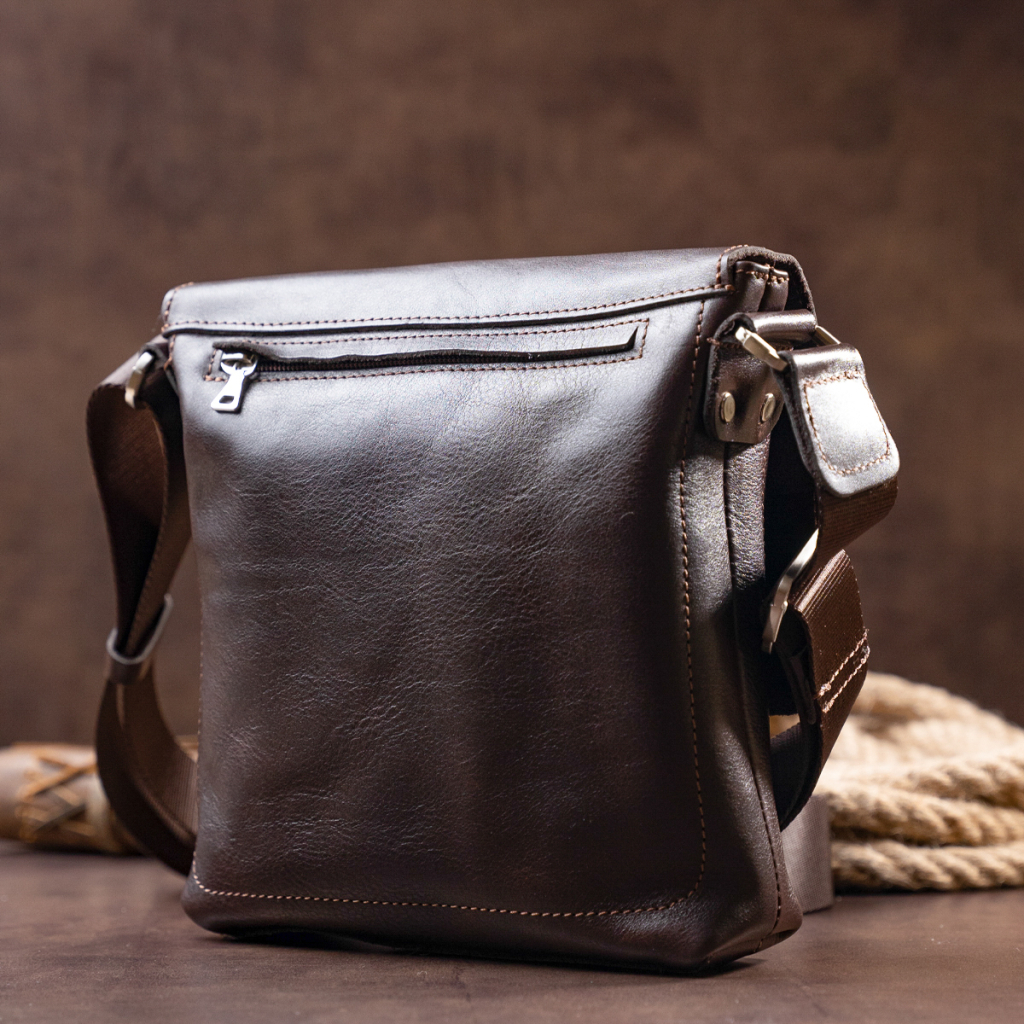 Сумка Grande Pelle У гладкій шкірі Шоколадна (11334) - зображення 10