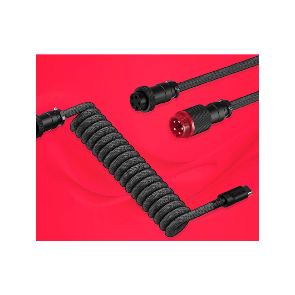 Дата кабель USB 2.0 AM to USB-C 1.37m coiled black HyperX (6J677AA) - picture 5