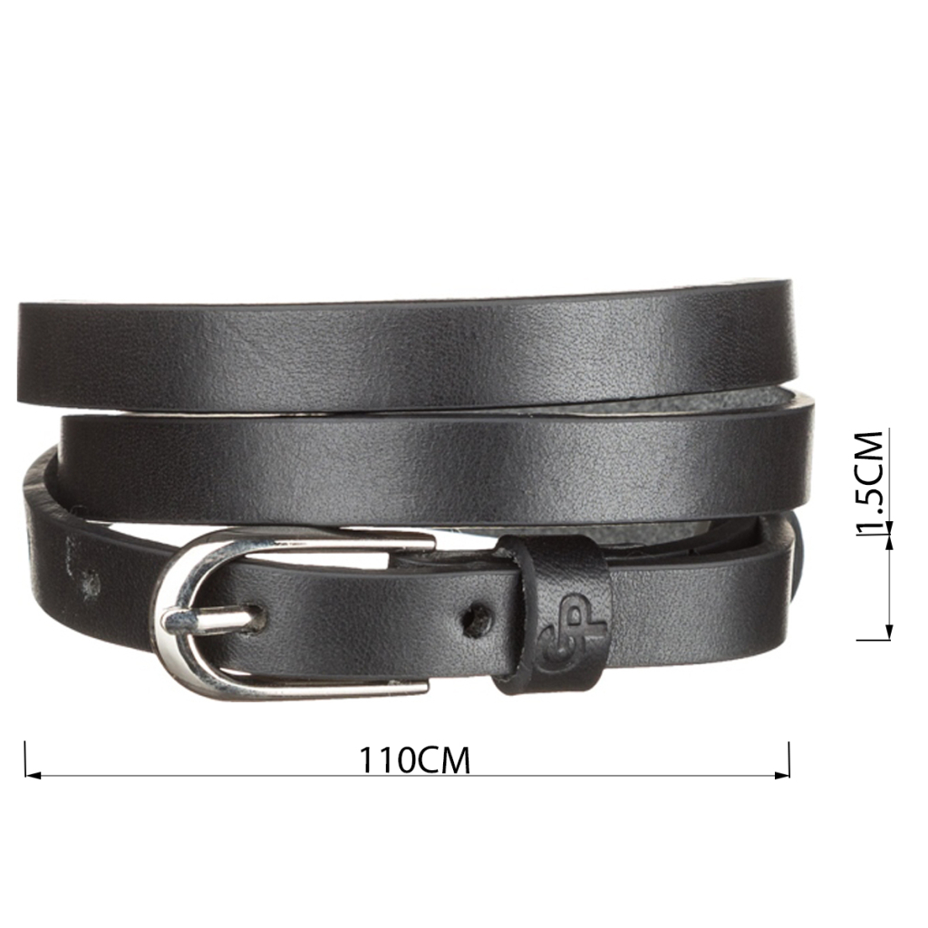 Ремінь Grande Pelle Жіночий тонкий Чорний (11072) - зображення 4