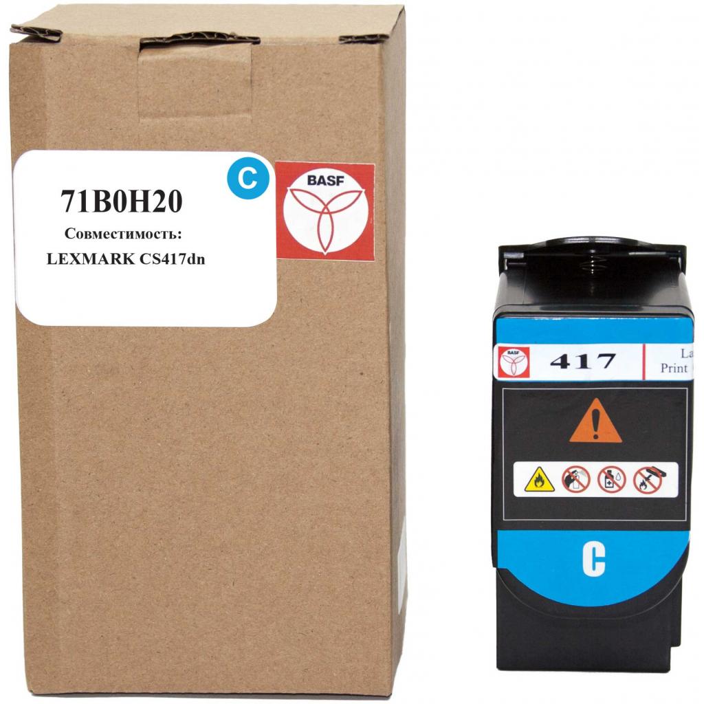 Тонер-картридж BASF Lexmark CS417dn 71B0H20 Cyan (BASF-KT-71B0H20) - изображение 1