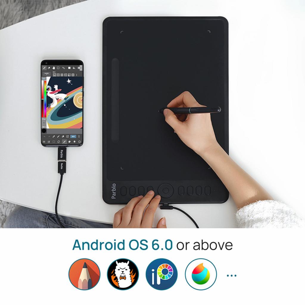 Графічний планшет Parblo Intangbo M Black (INTANGBOM) - зображення 4