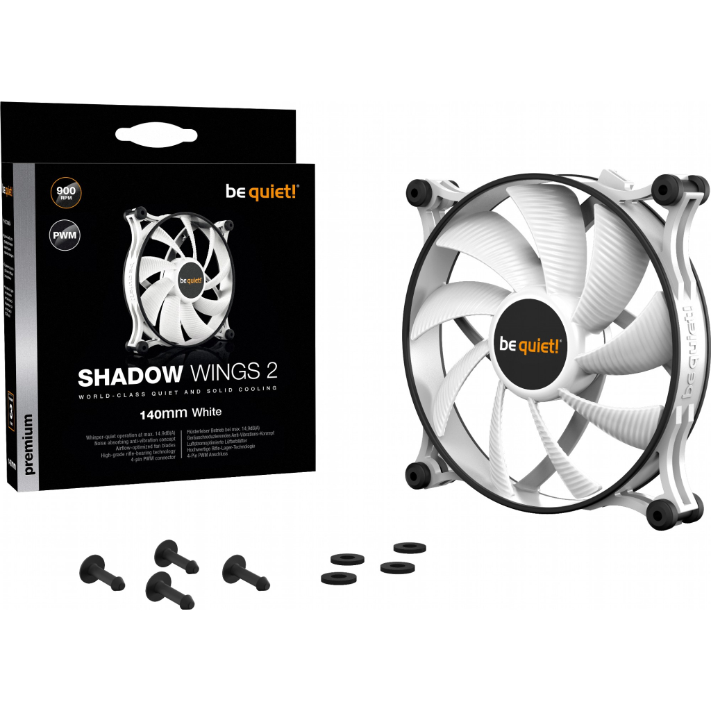 Кулер до корпусу Be quiet! SHADOW WINGS 2 PWM White (BL091) - зображення 5