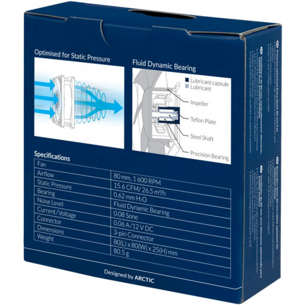 Кулер до корпусу Arctic P8 Silent black (ACFAN00152) - зображення 7