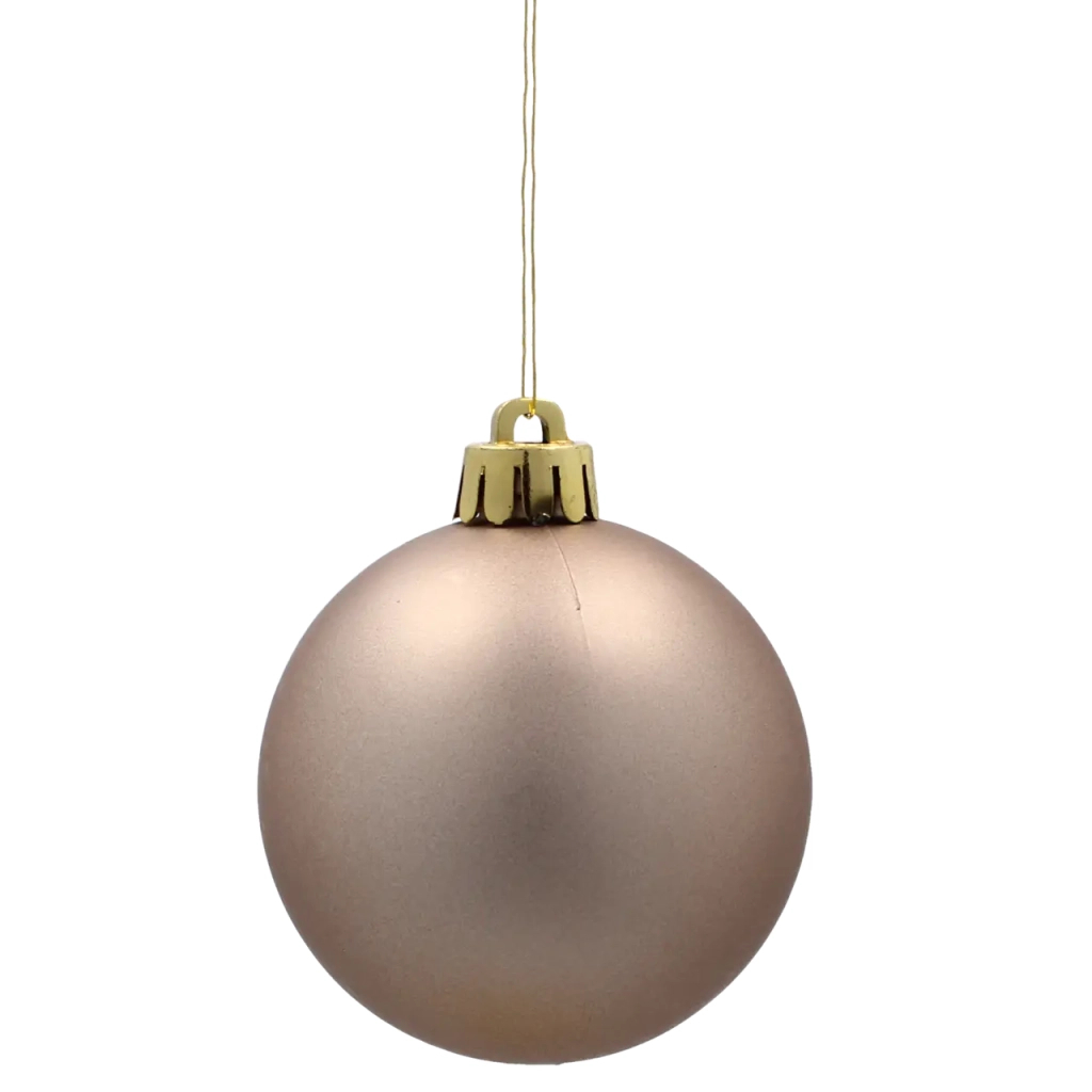 Ялинкова іграшка Chomik пластикові кульки 8 шт, 6 см, шампань (5900779893979_2) - зображення 4