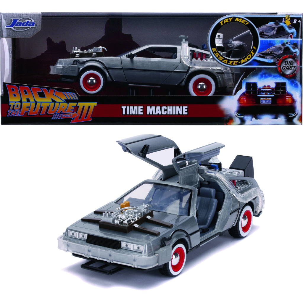 Машина Jada металева Назад у майбутнє 3 Машина часу (1989) зі світловим ефектом 1:24 (253255027) - зображення 9