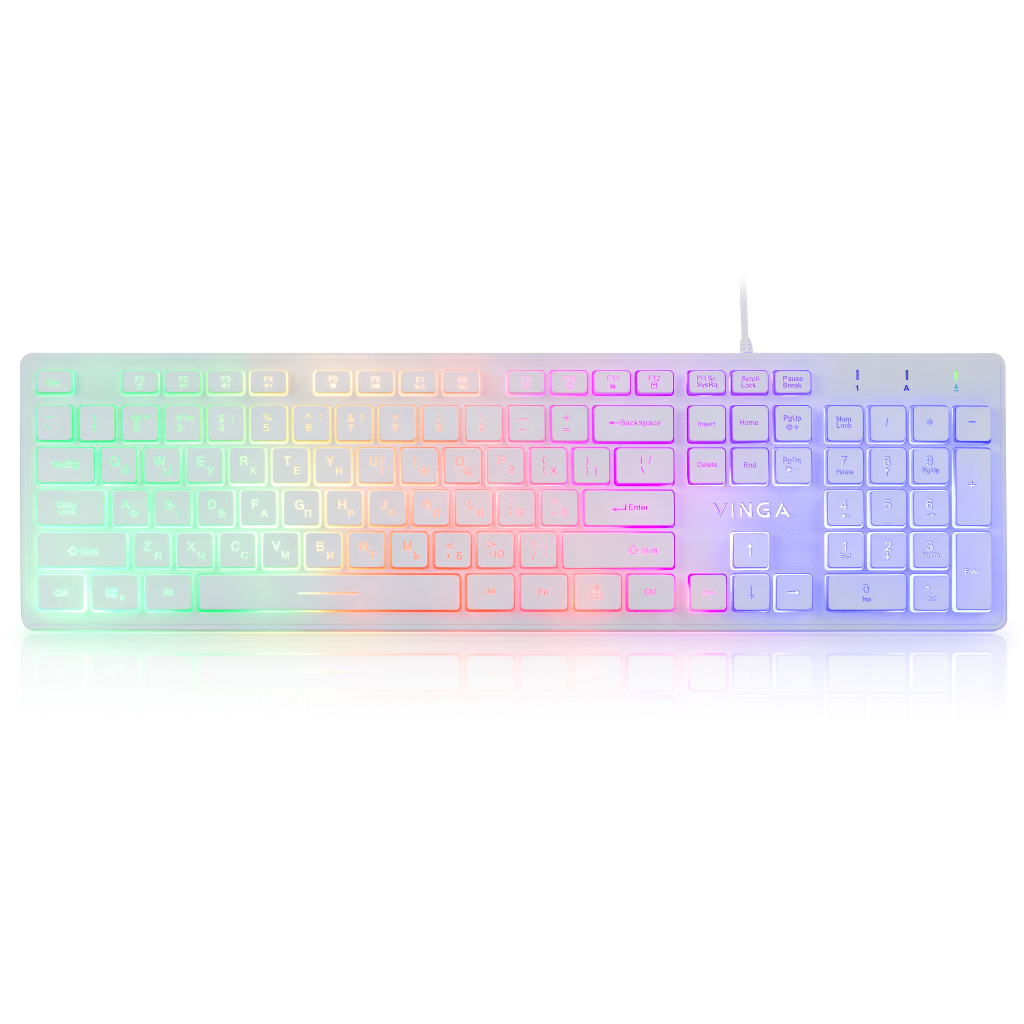 Клавіатура Vinga KB410 White - зображення 1