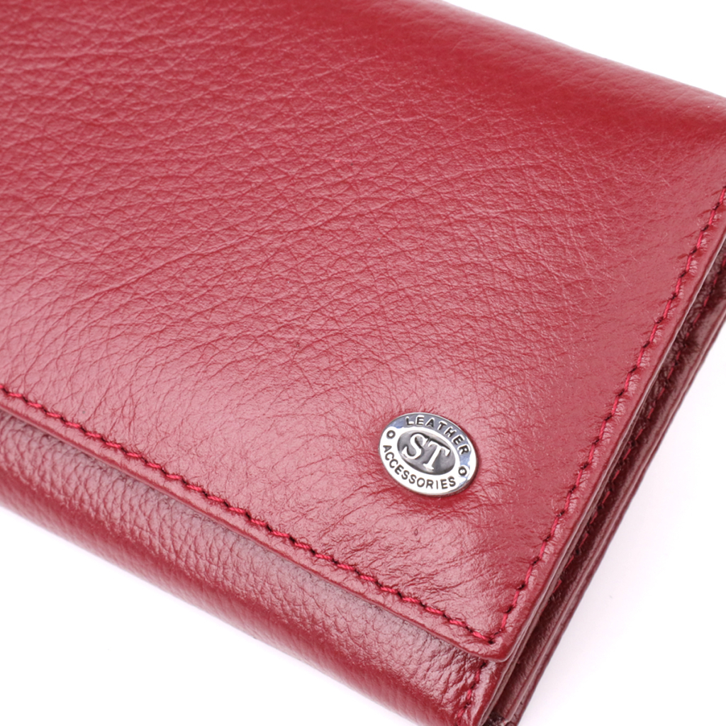 Гаманець ST Leather З натуральної шкіри Бордовий (23107) - зображення 5