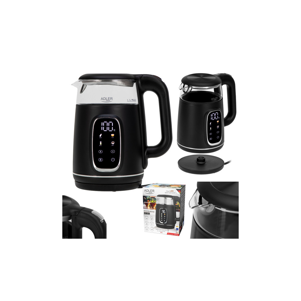 Електрочайник Adler AD 1305 black silver - зображення 6