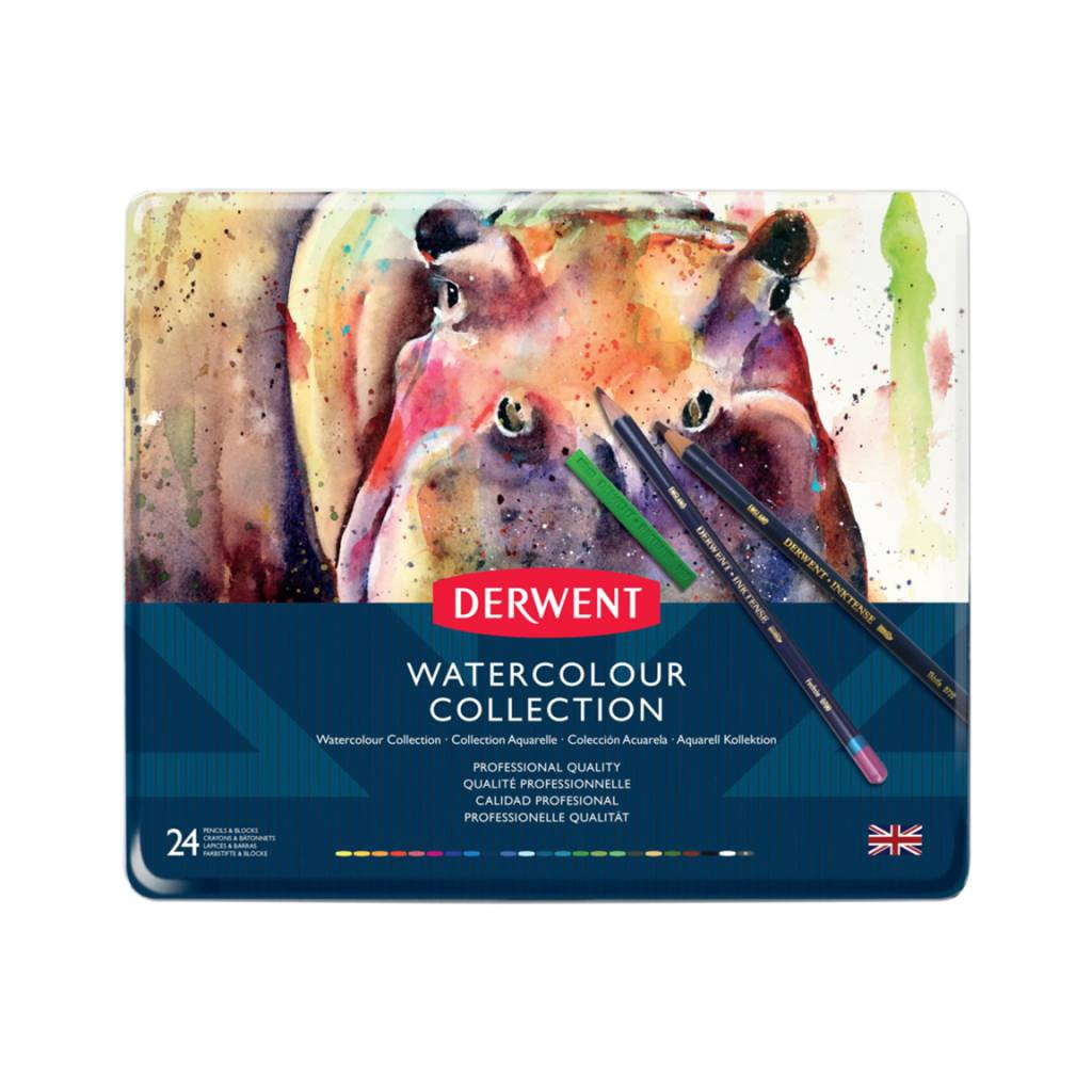 Олівці кольорові Derwent Watercolour Collection, акварельні 24 кол. в метал. коробці (5028252097512) - зображення 1