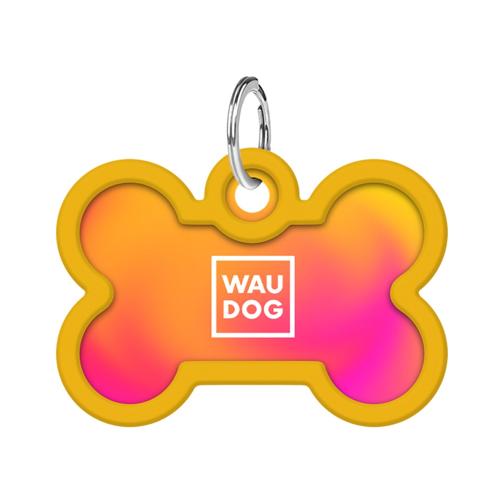 Адресник для тварин WAUDOG Smart ID з QR паспортом "Градієнт помаранчевий", кістка 40х28 мм (231-4035) - зображення 2