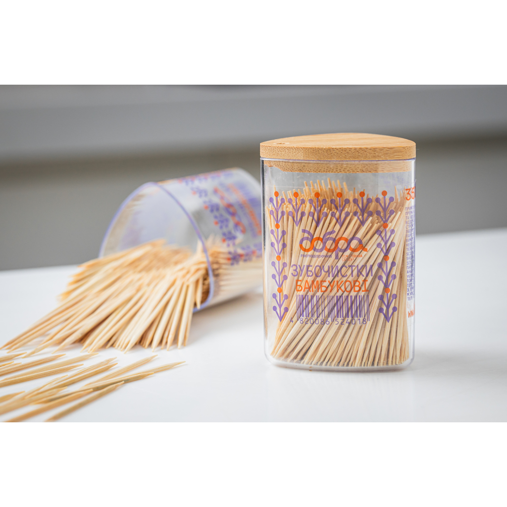 Зубочистки Добра Господарочка Бамбукові Колекція Вибійка 350 шт. (4820086524018) - зображення 2