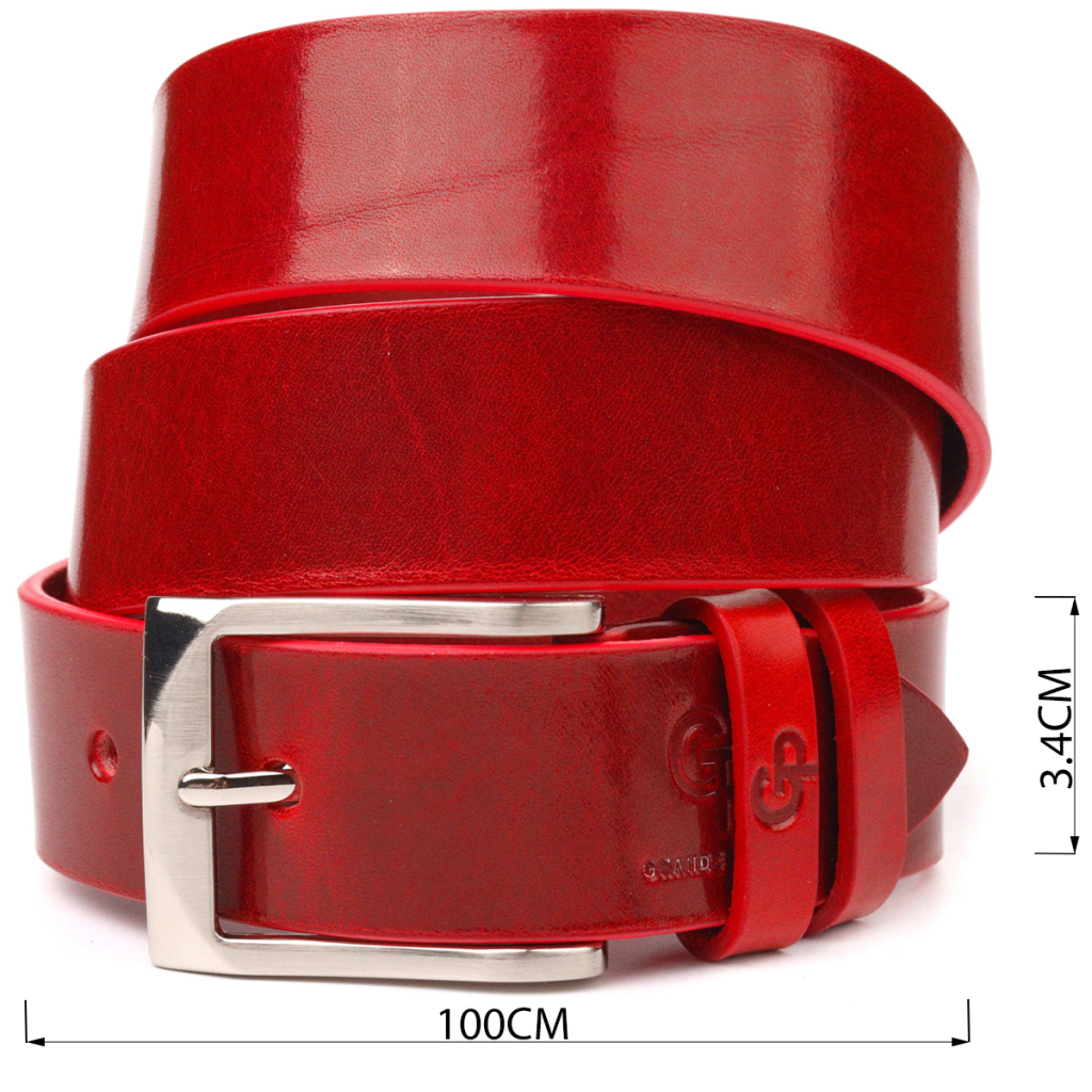 Ремінь Grande Pelle Жіночий під джинси з натуральної шкіри Червоний (21454) - зображення 3