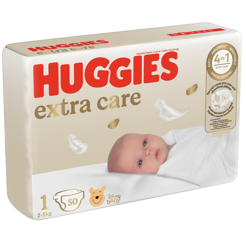 Підгузки Huggies Extra Care Розмір 1 (2-5 кг) 50 шт (5029053564883) - изображение 2