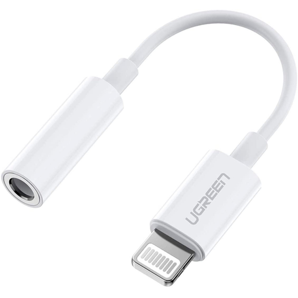 Перехідник Lightning to 3.5 mm 0.1m Headphone Jack Adapter Model US212 white Ugreen (30759) - зображення 1